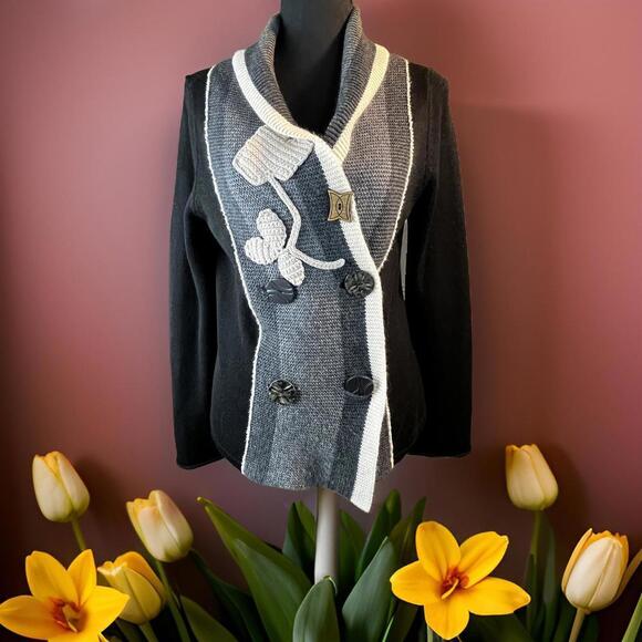 Anthropologie Field Flower Cardigan Size M Crochet Detail​​ - Picture 2 of 12